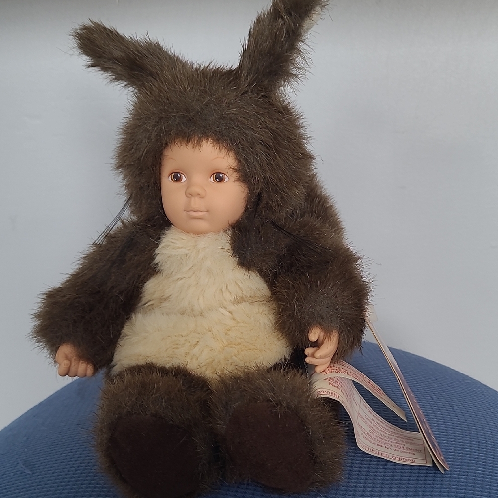 Anne Geddes Baby Squirrel Plush Doll 11” w Tag Vintage Cute Rare Tags Attached
